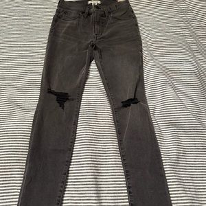 9" Mid-Rise Skinny Jeans in Black Sea 27 Petite
